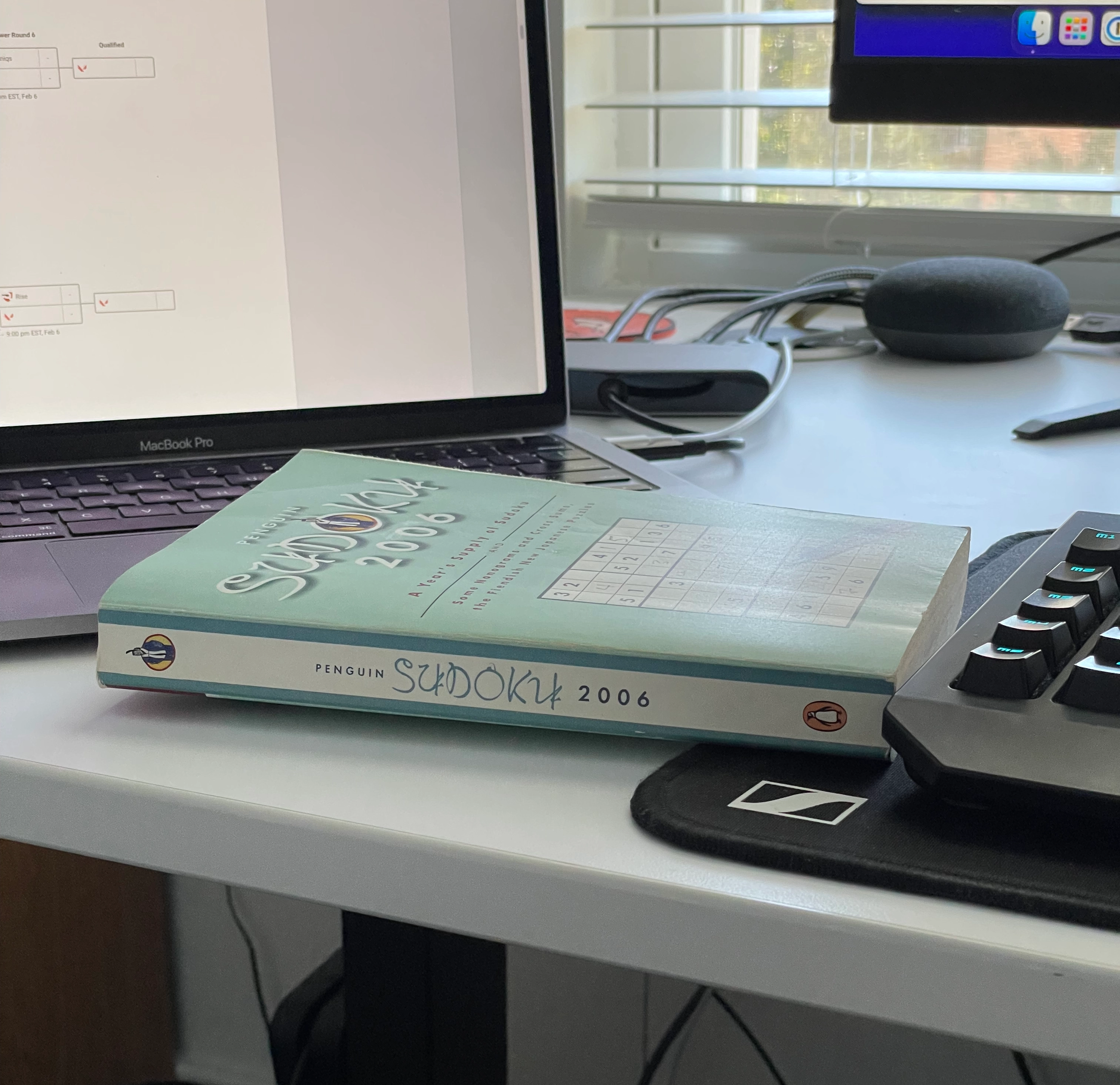 Old copy of Penguin Sudoku 2006 I had lying around.